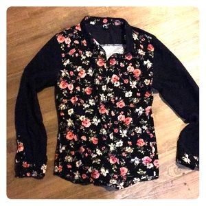 Long sleeve floral button down